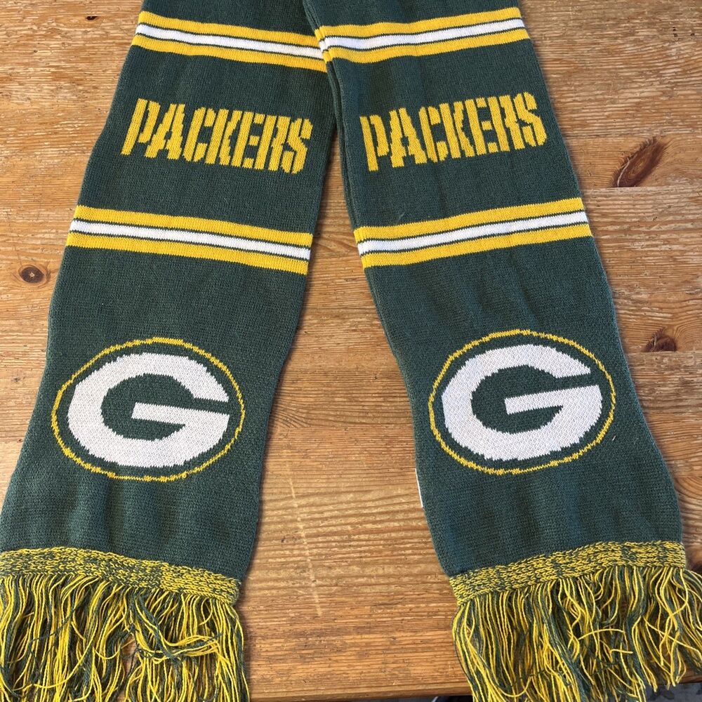 Green Bay Packers Scarf Forever Collectibles Winter 60” Fringe NFL Green Gold